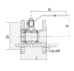 Brass Flange Ball Valve constructral diagram